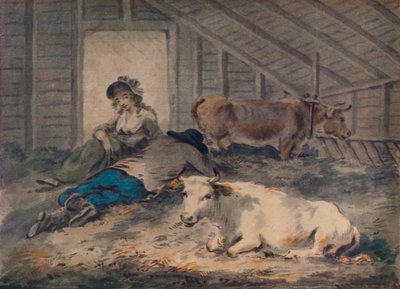 Corteggiamento in una stalla, c1801 da Julius Caesar Ibbetson
