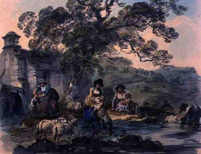 Contadini che Lavano Pecore a Cwm Rheidol, Cardiganshire da Julius Caesar Ibbetson