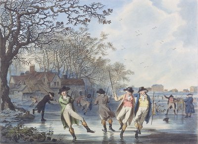 Divertimento invernale: una veduta di Hyde Park dalla casa con fossato, 1787 da Julius Caesar Ibbetson