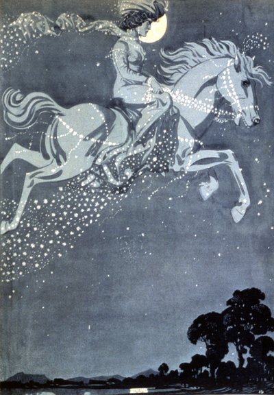 Il passeggiatore notturno, fine del XIX secolo (illustrazione) da Julius Diez