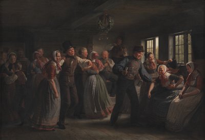 Una danza campestre nel distretto di Hedebo, Zelanda da Julius Exner