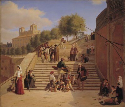 Le scale superiori di Piazza di Spagna a Roma da Julius Friedlænder