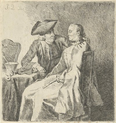 Uomo e donna a un tavolo da Julius Henricus Quinkhard