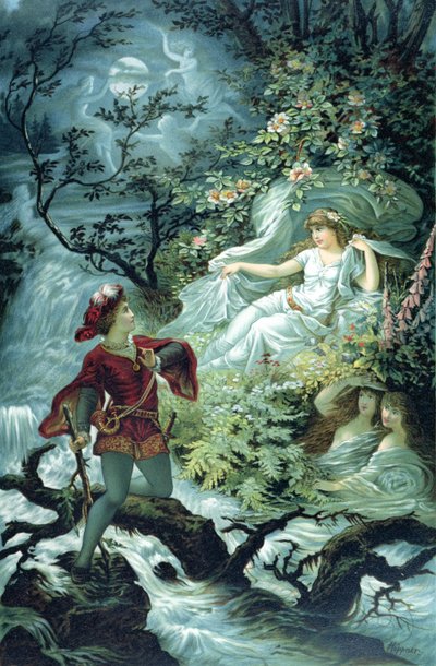 Il cavaliere Hulbrand con Undine, illustrazione per il racconto 