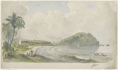 Paesaggio costiero tropicale da Julius Jacobus van de Sande Bakhuyzen