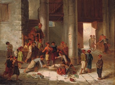 Marachelle nel cortile della scuola da Julius Joseph Gaspard Starck