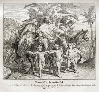 Abramo vede la terra promessa, Genesi da Julius Schnorr von Carolsfeld