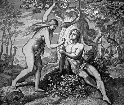 Adamo ed Eva con la mela da Julius Schnorr von Carolsfeld