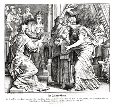 La nascita di Giovanni, Vangelo di Luca da Julius Schnorr von Carolsfeld