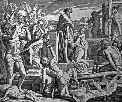 Caino costruì la città di Enoch da Julius Schnorr von Carolsfeld