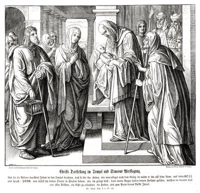Cristo è presentato nel tempio, Vangelo di Luca da Julius Schnorr von Carolsfeld