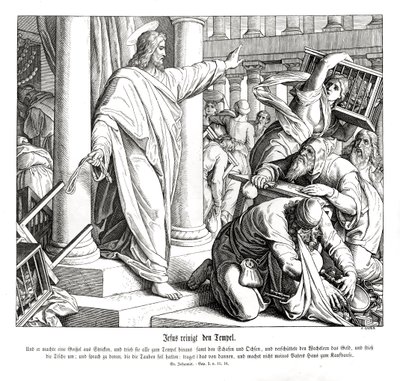 Purificazione del tempio, Vangelo di Giovanni da Julius Schnorr von Carolsfeld