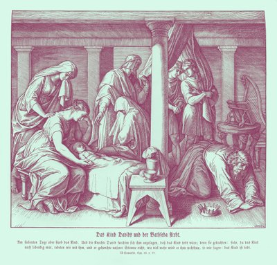 Il figlio di Davide e Betsabea muore, 2 Samuele da Julius Schnorr von Carolsfeld