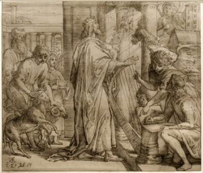 Davide, il salmista – Adorazione da Julius Schnorr von Carolsfeld