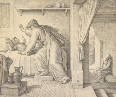 Elia risveglia il figlio della vedova di Zarefath da Julius Schnorr von Carolsfeld
