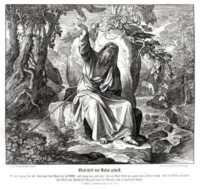Elia è nutrito dai corvi da Julius Schnorr von Carolsfeld