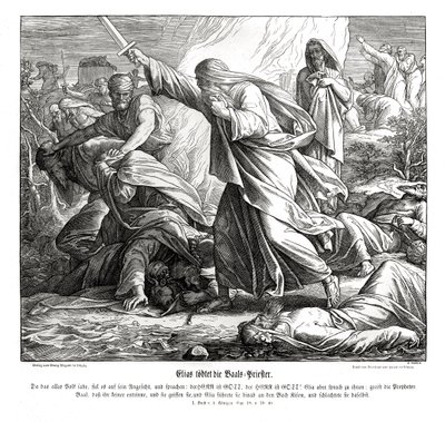 Elia uccide i profeti di Baal da Julius Schnorr von Carolsfeld