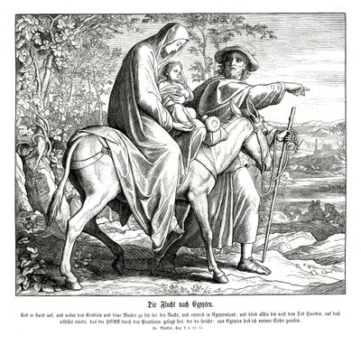 Fuga in Egitto, Vangelo di Matteo da Julius Schnorr von Carolsfeld