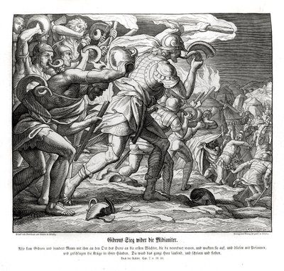 La vittoria di Gedeone contro i Madianiti, Giudici da Julius Schnorr von Carolsfeld