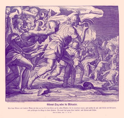 La vittoria di Gedeone contro i Madianiti, Giudici da Julius Schnorr von Carolsfeld