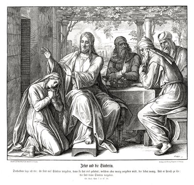 Gesù e la donna peccatrice, Vangelo di Luca da Julius Schnorr von Carolsfeld