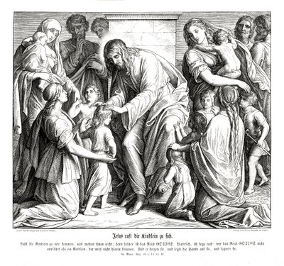 Gesù chiama i bambini a sé, Vangelo di Marco da Julius Schnorr von Carolsfeld