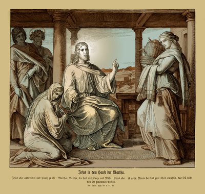 Gesù nella casa di Marta, Vangelo di Luca da Julius Schnorr von Carolsfeld