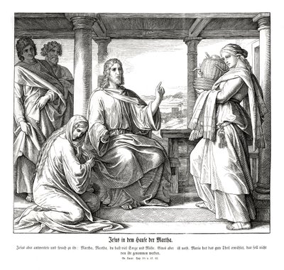Gesù nella casa di Marta, Vangelo di Luca da Julius Schnorr von Carolsfeld