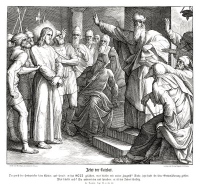 Processo di Gesù davanti a Caifa, Vangelo di Matteo da Julius Schnorr von Carolsfeld