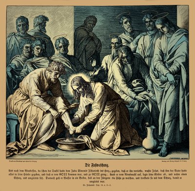 Gesù lava i piedi ai suoi discepoli, Vangelo di Giovanni da Julius Schnorr von Carolsfeld