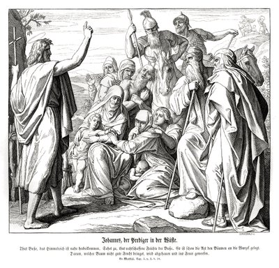 Giovanni Battista, Vangelo di Matteo da Julius Schnorr von Carolsfeld