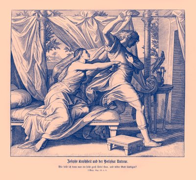 Giuseppe rifiuta di giacere con Potifar, Genesi da Julius Schnorr von Carolsfeld