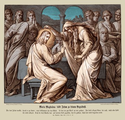 Maria Maddalena unge Gesù, Vangelo di Matteo da Julius Schnorr von Carolsfeld