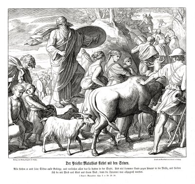 Mattatia e i suoi figli fuggono dalla città da Julius Schnorr von Carolsfeld