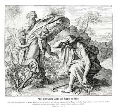 Mosè e il roveto ardente, Esodo da Julius Schnorr von Carolsfeld