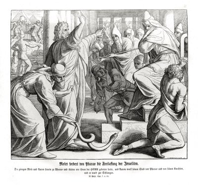 Mosè chiede la liberazione degli Israeliti, Esodo da Julius Schnorr von Carolsfeld