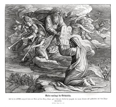 Mosè riceve i comandamenti, Esodo da Julius Schnorr von Carolsfeld