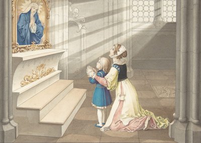 Madre e figlia in preghiera, ca. 1811-17 da Julius Schnorr von Carolsfeld