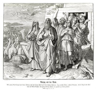 Noè e la sua famiglia dopo il diluvio, Genesi da Julius Schnorr von Carolsfeld
