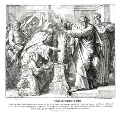 Paolo e Barnaba a Listra, Atti degli Apostoli da Julius Schnorr von Carolsfeld