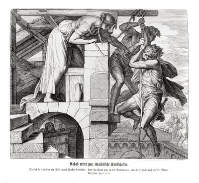 Rahab salva due uomini israeliti, Giosuè da Julius Schnorr von Carolsfeld