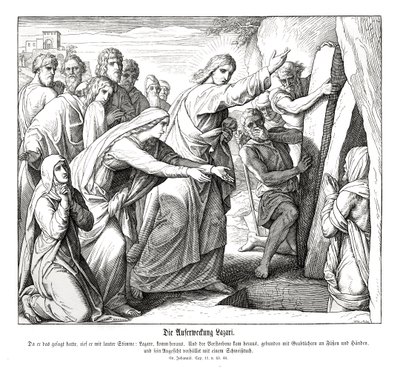 Resurrezione di Lazzaro, Vangelo di Giovanni da Julius Schnorr von Carolsfeld