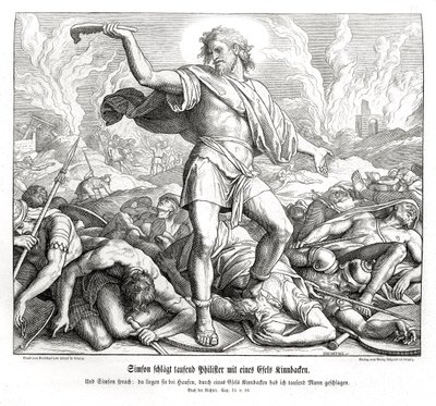 Sansone uccide mille Filistei, Giudici da Julius Schnorr von Carolsfeld