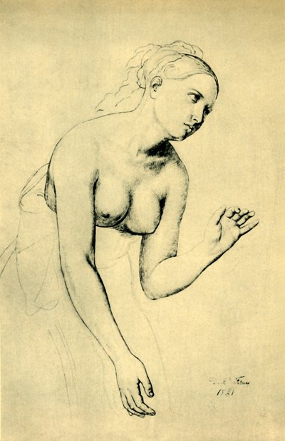 Donna semi-nuda, 1821 da Julius Schnorr von Carolsfeld