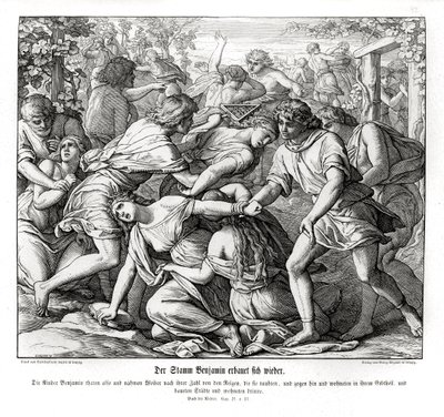 I figli di Beniamino e le figlie di Silo, Giudici da Julius Schnorr von Carolsfeld