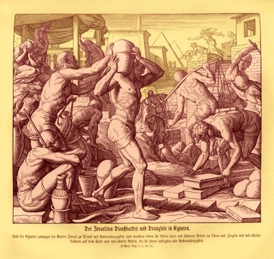 Gli israeliti sono schiavizzati in Egitto, Esodo da Julius Schnorr von Carolsfeld