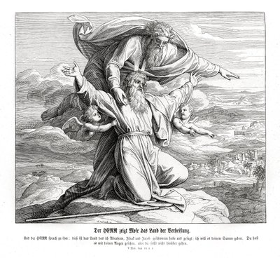 Il Signore mostra a Mosè la terra promessa, Deuteronomio da Julius Schnorr von Carolsfeld