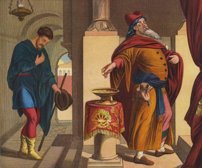 Il fariseo e il pubblicano da Julius Schnorr von Carolsfeld
