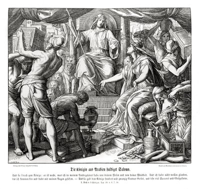 La regina di Saba onora il re Salomone da Julius Schnorr von Carolsfeld