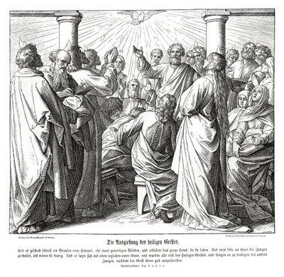 Gli apostoli sono riempiti dallo Spirito Santo, Atti da Julius Schnorr von Carolsfeld